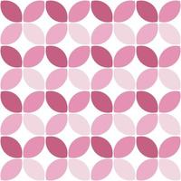 Modern minimalistic  geometric seamless pattern, rounded shapes, leaves in pink color scheme on a white background vector