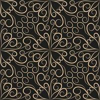 Seamless pattern, golden linear pattern, monogram on a dark background. Design for banner, leaflet, print, poster, wallpaper, fabric. Abstract geometry. vector