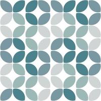 Modern minimalistic  geometric seamless pattern, rounded shapes, leaves in a blue color scheme on a white background vector