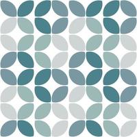 Modern minimalistic  geometric seamless pattern, rounded shapes, leaves in a blue color scheme on a white background vector