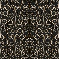 Seamless pattern, golden linear pattern, monogram on a dark background. Design for banner, leaflet, print, poster, wallpaper, fabric. Abstract geometry. vector