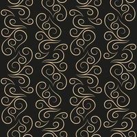 Seamless pattern, golden linear pattern, monogram on a dark background. Design for banner, leaflet, print, poster, wallpaper, fabric. Abstract geometry. vector