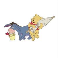 Winnie el pooh con amigos vector