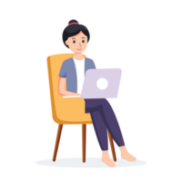 Work from home, coworking space illustration png