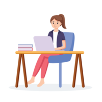 Work from home, coworking space illustration png