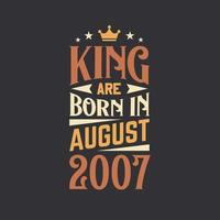 Rey son nacido en agosto 2007. nacido en agosto 2007 retro Clásico cumpleaños vector