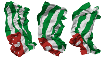 abkhazia Flagge Wellen isoliert im anders Stile mit stoßen Textur, 3d Rendern png