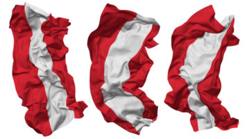 Austria bandera olas aislado en diferente estilos con bache textura, 3d representación png