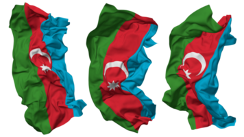 Azerbeidzjan vlag golven geïsoleerd in verschillend stijlen met buil textuur, 3d renderen png
