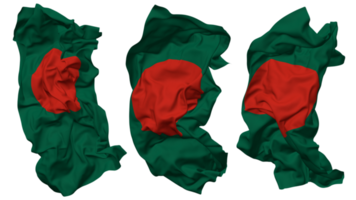 Bangladesh vlag golven geïsoleerd in verschillend stijlen met buil textuur, 3d renderen png