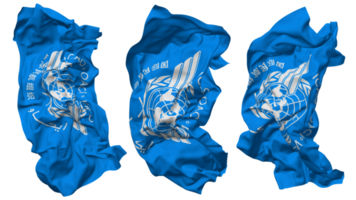 International bürgerlich Luftfahrt Organisation, Icao Flagge Wellen isoliert im anders Stile mit stoßen Textur, 3d Rendern png