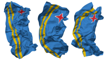 Aruba Flag Waves Isolated in Different Styles with Bump Texture, 3D Rendering png