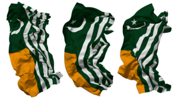 Azad Kashmir Flag Waves Isolated in Different Styles with Bump Texture, 3D Rendering png