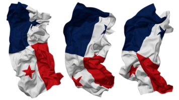 Panama Flag Waves Isolated in Different Styles with Bump Texture, 3D Rendering png