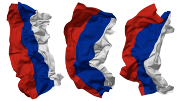 ruso federación bandera olas aislado en diferente estilos con bache textura, 3d representación png