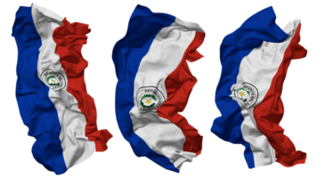 paraguay drapeau vagues isolé dans différent modes avec bosse texture, 3d le rendu png