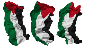 staat van Palestina vlag golven geïsoleerd in verschillend stijlen met buil textuur, 3d renderen png