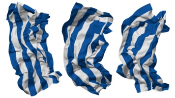 Grecia bandera olas aislado en diferente estilos con bache textura, 3d representación png