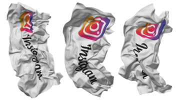 Instagram flagga vågor isolerat i annorlunda stilar med stöta textur, 3d tolkning png