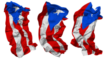 Puerto Rico Flag Waves Isolated in Different Styles with Bump Texture, 3D Rendering png