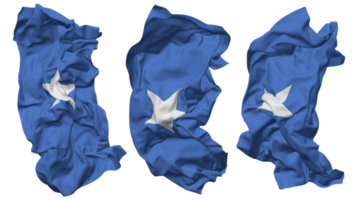 Somalia bandera olas aislado en diferente estilos con bache textura, 3d representación png