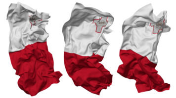 Malta Flagge Wellen isoliert im anders Stile mit stoßen Textur, 3d Rendern png