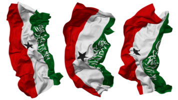 Somaliland drapeau vagues isolé dans différent modes avec bosse texture, 3d le rendu png