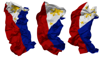 Filipinas bandeira ondas isolado dentro diferente estilos com colisão textura, 3d Renderização png