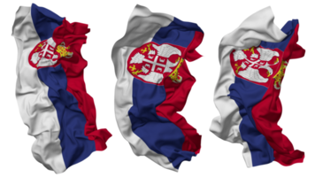 Serbien Flagge Wellen isoliert im anders Stile mit stoßen Textur, 3d Rendern png