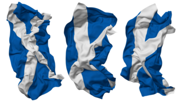 Scotland Flag Waves Isolated in Different Styles with Bump Texture, 3D Rendering png