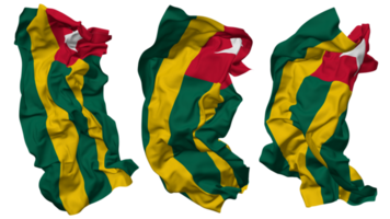 togolês bandeira ondas isolado dentro diferente estilos com colisão textura, 3d Renderização png