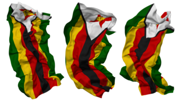 Zimbabwe Flagge Wellen isoliert im anders Stile mit stoßen Textur, 3d Rendern png