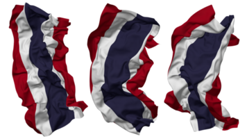 Tailandia bandera olas aislado en diferente estilos con bache textura, 3d representación png