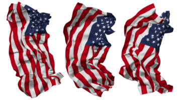 United States of America Flag Waves Isolated in Different Styles with Bump Texture, 3D Rendering png