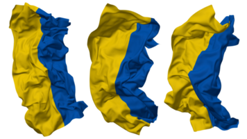 ukraina flagga vågor isolerat i annorlunda stilar med stöta textur, 3d tolkning png
