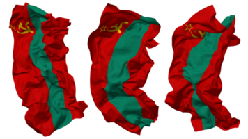 Transnistria Flag Waves Isolated in Different Styles with Bump Texture, 3D Rendering png