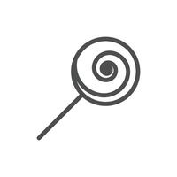 eps10 vector lollipop line art icon or logo element template. spiral sweet candy outline symbol isolated on white background