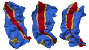 Republic of the Congo Flag Waves Isolated in Different Styles with Bump Texture, 3D Rendering png