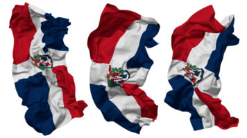 Dominican Republic Flag Waves Isolated in Different Styles with Bump Texture, 3D Rendering png