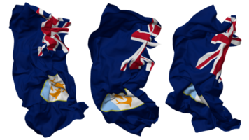 Anguilla drapeau vagues isolé dans différent modes avec bosse texture, 3d le rendu png