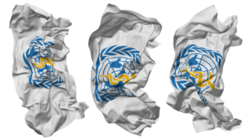 World Health Organization, WHO Flag Waves Isolated in Different Styles with Bump Texture, 3D Rendering png