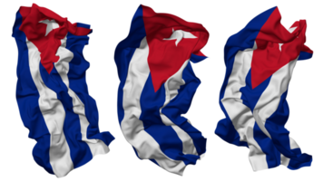 Cuba bandeira ondas isolado dentro diferente estilos com colisão textura, 3d Renderização png