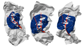 National Aeronautics and Space Administration Flag Waves Isolated in Different Styles with Bump Texture, 3D Rendering png