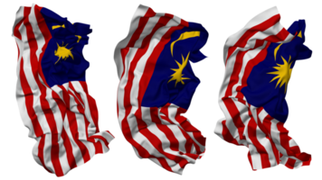 malaysia flagga vågor isolerat i annorlunda stilar med stöta textur, 3d tolkning png