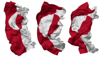 Greenland Flag Waves Isolated in Different Styles with Bump Texture, 3D Rendering png