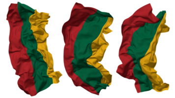 Lithuania Flag Waves Isolated in Different Styles with Bump Texture, 3D Rendering png