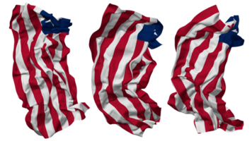 Liberia Flagge Wellen isoliert im anders Stile mit stoßen Textur, 3d Rendern png