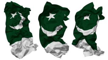 Pakistan drapeau vagues isolé dans différent modes avec bosse texture, 3d le rendu png