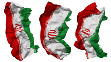 Islamic Republic of Iran Flag Waves Isolated in Different Styles with Bump Texture, 3D Rendering png