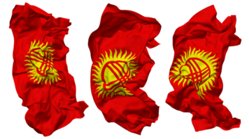 Kyrgyzstan Flag Waves Isolated in Different Styles with Bump Texture, 3D Rendering png